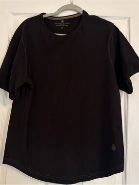 The Territory Ahead Black Crewneck Tee with Olive Trim